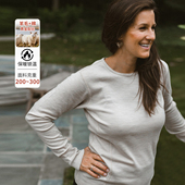 美利奴羊毛速干衣女户外长袖 美丽诺内衣秋衣徒步上衣冬H30 打底衫