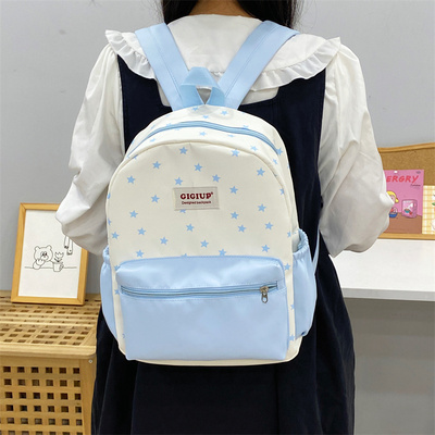 吉吉向上原创可爱书包加厚星星大容量百搭双肩包小清新简约背包
