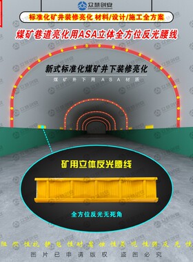 煤矿井下全方位反光ASA立体腰线
