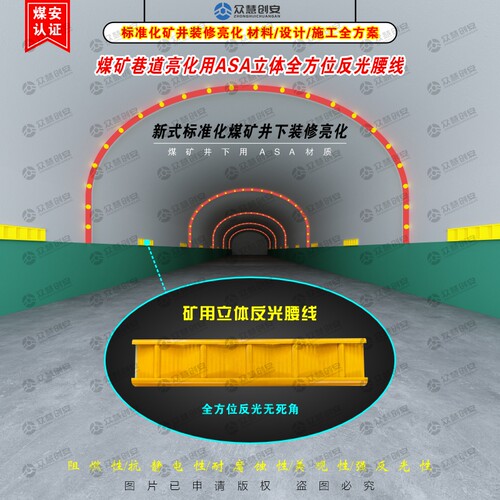 煤矿井下全方位反光ASA立体腰线