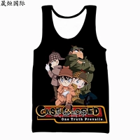 Anime Detective Conan 3D in mùa hè thể thao giản dị áo vest nam và nữ với cùng loại vest - Lót áo lót thể thao