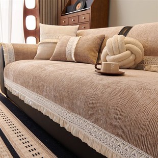 中世纪风格 通用高端客厅直排坐垫防滑 雪尼尔沙发坐垫2025全新四季