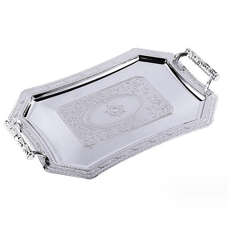 进口工艺不锈钢酒具托盘长方形茶盘欧式客厅家用装饰摆设圆形盘子,餐饮具,盘,淘宝优惠券,粉丝福利购,淘宝优惠卷