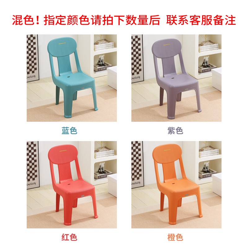 塑料小凳子加厚家用椅子餐桌凳儿童靠背椅成人客厅矮凳沙发小板凳