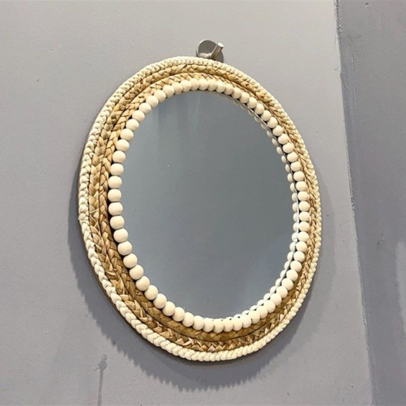 藤编梳化妆创意艺术户外拍摄装饰道具圆镜挂镜民宿客厅玄关墙壁,住宅家具,装饰镜,淘宝优惠券,粉丝福利购,淘宝优惠卷