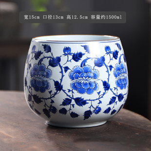 桌面茶渣缸陶瓷茶洗缸倒茶水盅洗茶具盆茶桌茶水桶废水缸茶钵水盂