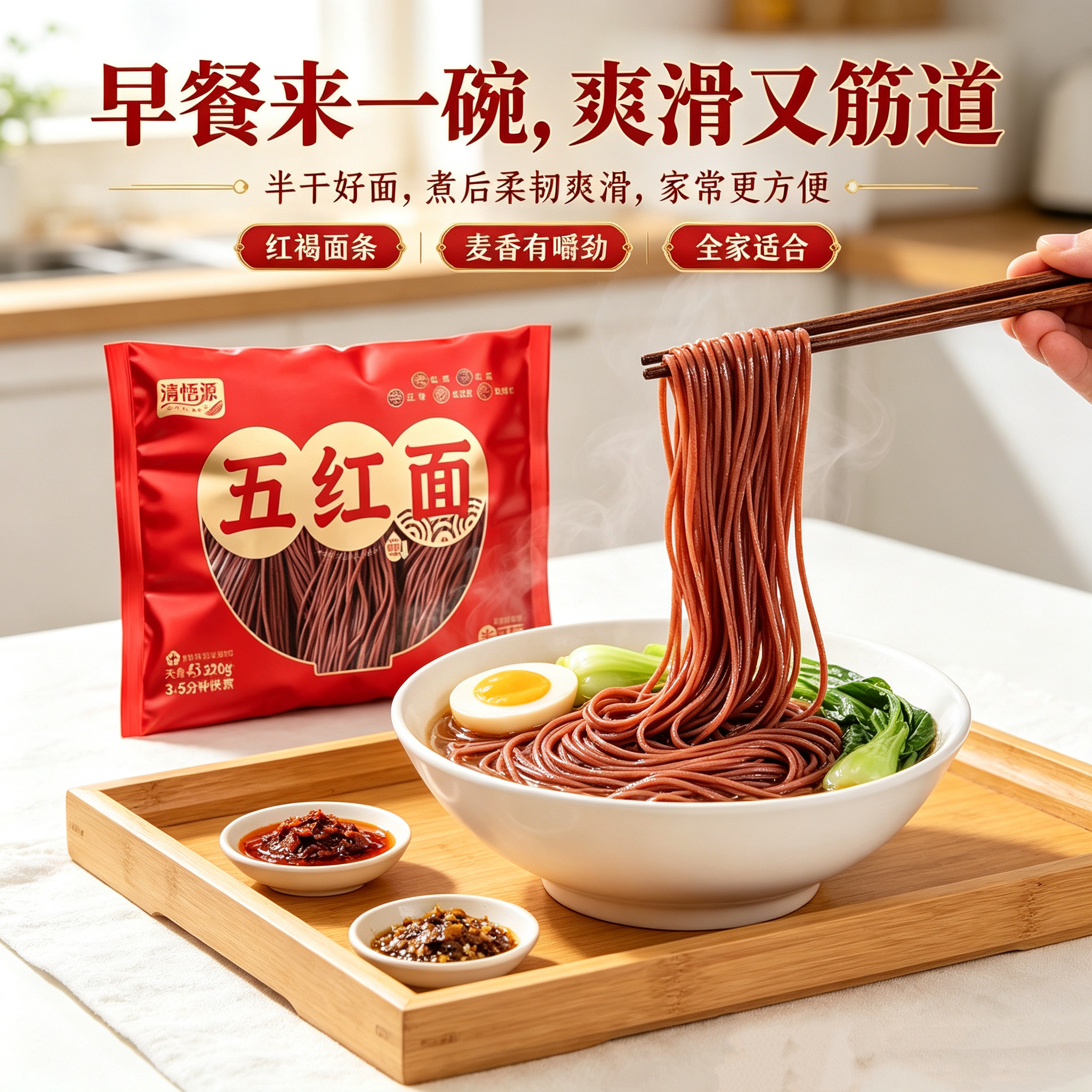 无糖精的零食品小糖人可以吃的五红面鲜面营养面早餐首选休闲代餐