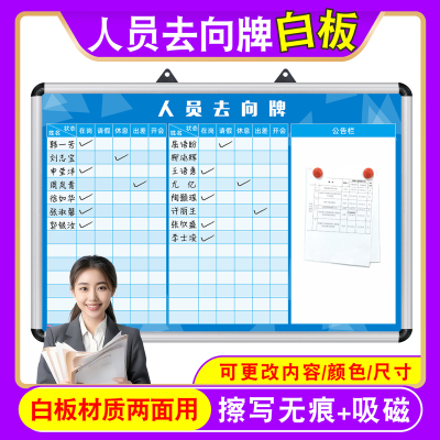 定制人员去向牌去向表白板磁吸