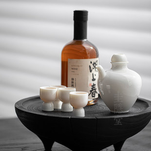 复古陶瓷酒具套装茶壶家用一口白酒杯小酌独饮酒器酒蛊酒壶