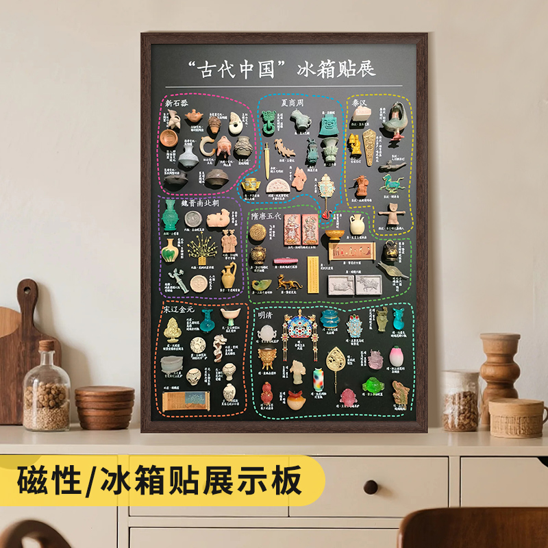 磁吸冰箱贴展示黑板墙贴磁贴收纳收藏展示板可擦写家用留言记事板照片珐琅板置物装饰板创意定制涂鸦黑板墙贴