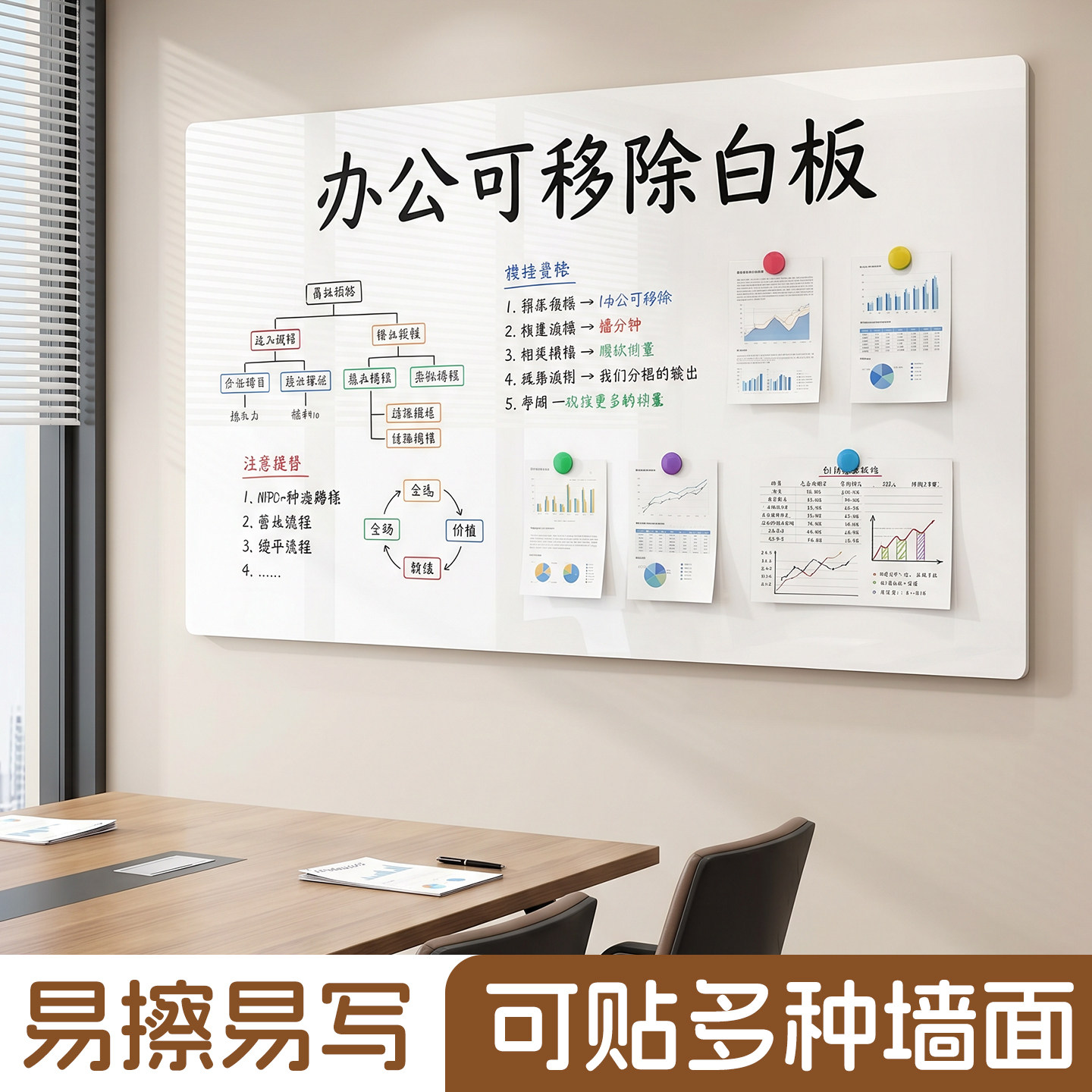办公白板墙贴儿童磁力软黑板