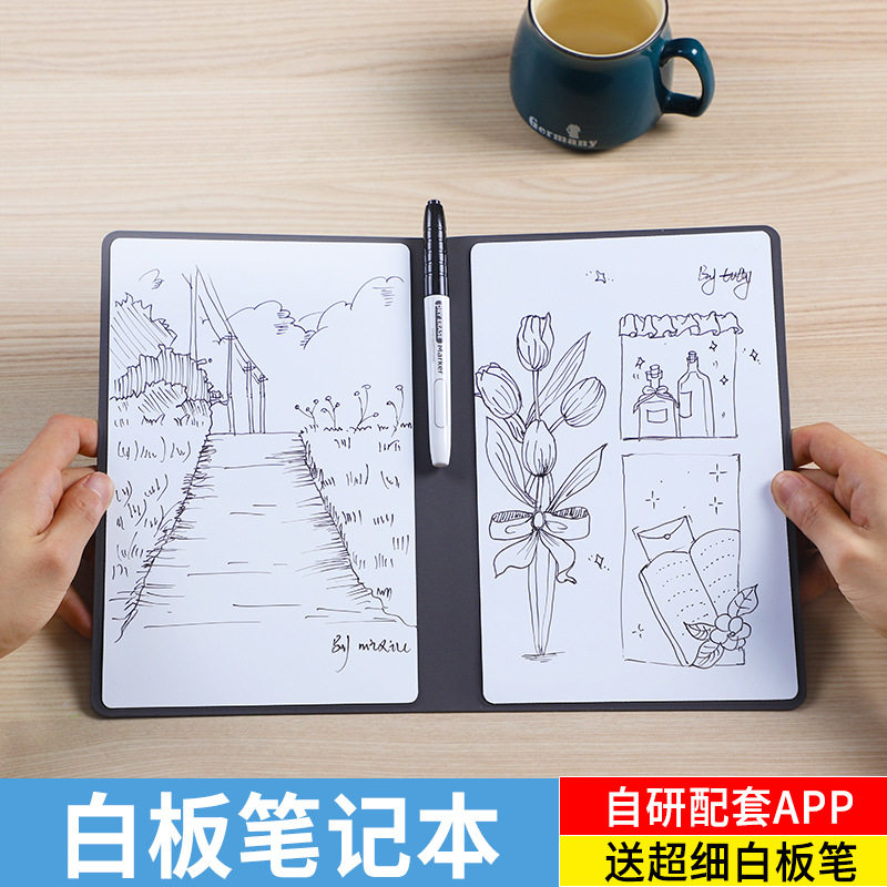 可擦白板笔记本明航桌面小白板图片