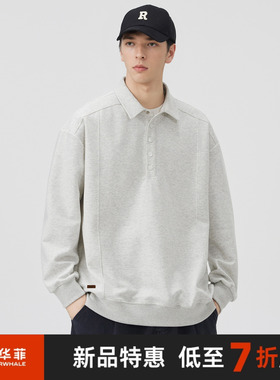 马克华菲【310g曼巴棉】2025新款男款休闲长袖POLO衫潮流百搭上衣