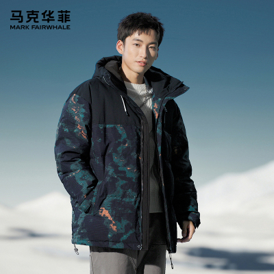 马克华菲短款连帽羽绒服冬季保暖
