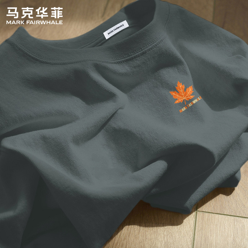 马克华菲短袖T恤男款2026夏季新款重磅纯棉圆领印花潮牌休闲上衣