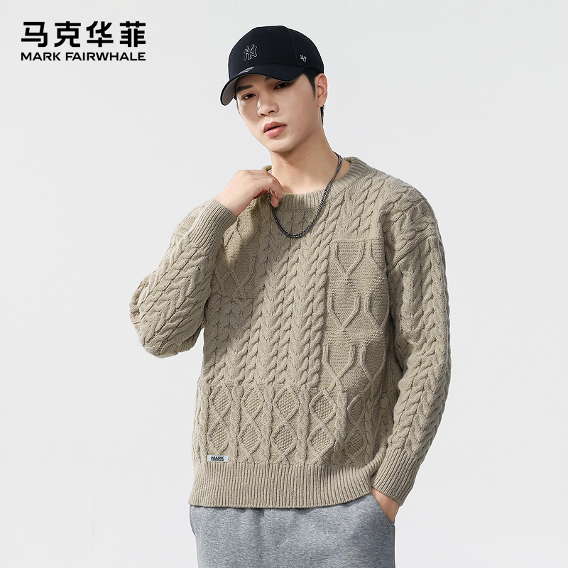 马克华菲男士毛衣圆领保暖休闲