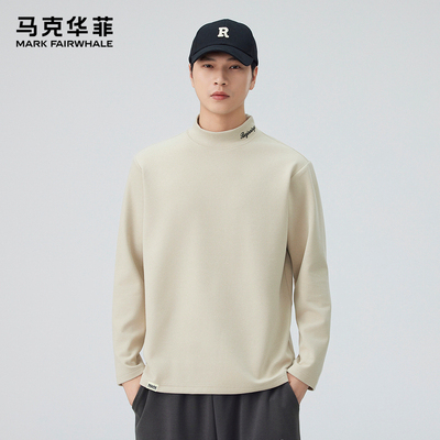 马克华菲男士长袖T恤休闲简约