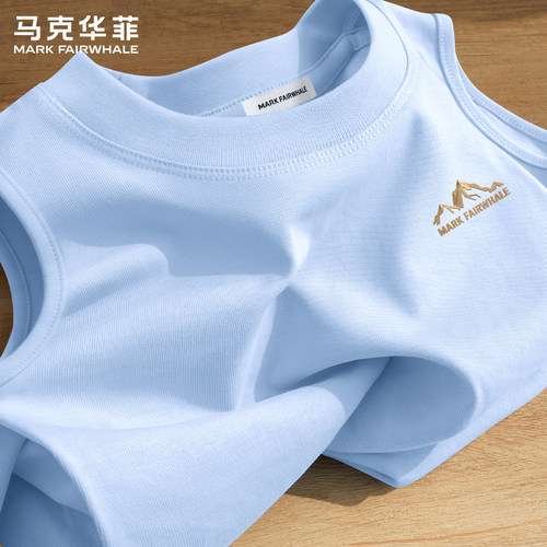 马克华菲夏季男士纯棉宽松背心
