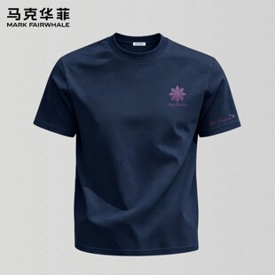 马克华菲夏季潮流印花短袖T恤男士新款休闲个性时尚帅气圆领上衣