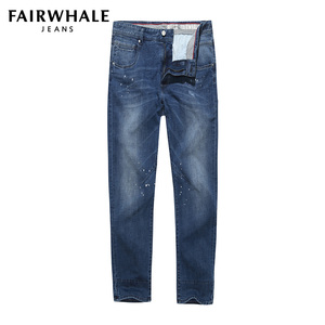 88元包邮  马克华菲 破洞漆点 牛仔裤