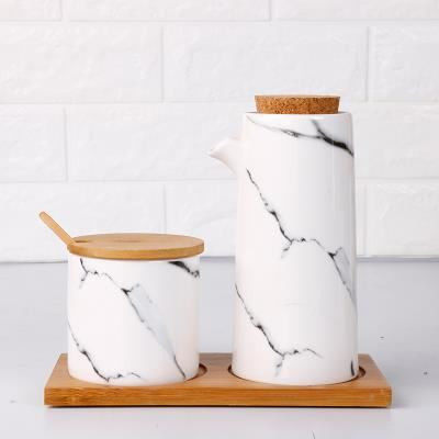 北欧陶瓷调味罐瓶大理石纹创意油醋壶盐罐套装餐厅厨房用品调料盒在类目 厨房/烹饪用具, 厨用小工具/厨房储物, 储物瓶罐/厨房储物器皿, 调味瓶罐中 - 来自Buy2taobao.com提供专业的淘宝代购服务