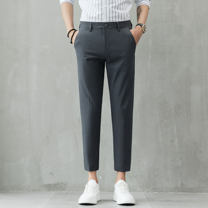 2025夏季新款青年九分裤男士休闲小脚西裤性价比高有量优惠，男装西裤，星座1712-3