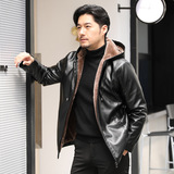 绵羊皮夹克带帽防皮衣男短款外套连帽春秋冬季加棉加厚反季捡漏,男装夹克,星座1712-3,四季星座 绵羊皮夹克带帽防皮衣男短款外套连帽春秋冬季加棉加厚反季捡漏,男装夹克,星座1712-3,四季星座