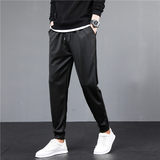 秋季新款透气男士休闲裤子男宽松运动加肥大码哈伦弹力束脚裤男装，男装休闲裤，星座1712-3