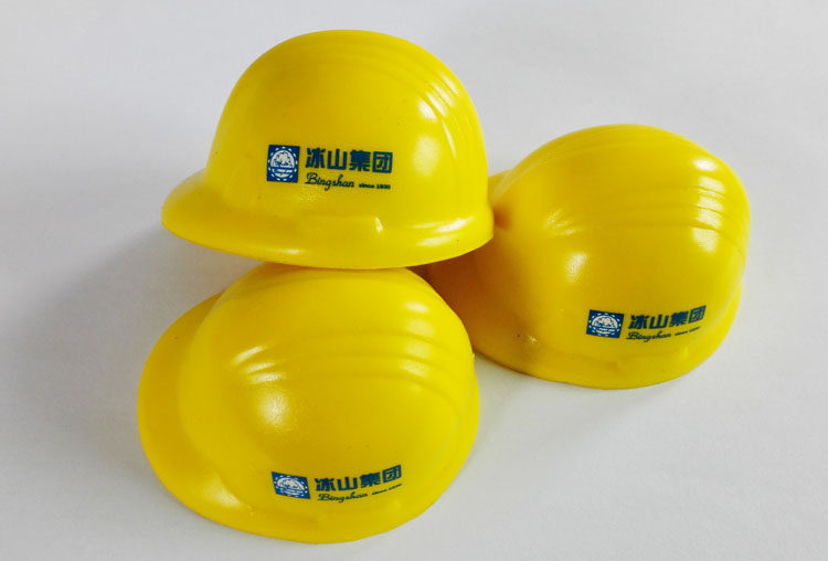 8cmPU安全帽压力球 玩具安全帽舒压球，安全帽握力球可印logo