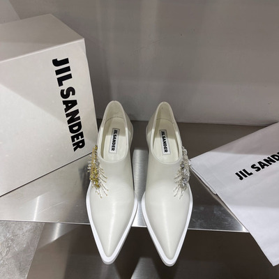 女士单鞋欧美水钻金属叶片日常