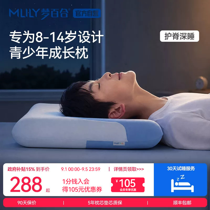 少年款透气排汗舒适记忆枕图片