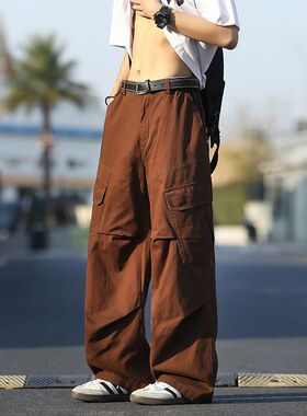2026春夏四季新款欧美多色口袋宽松直筒工装伞兵休闲裤男潮PANTS
