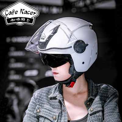 电动车摩托车四分之三半盔