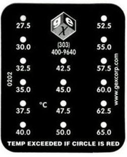 【进口优品】美国GEX辐照温度指示标签纸贴片高精度温度指示标签