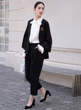 翠盈cuiying女套装新款长袖西装外套搭配哈伦裤时尚职业套装88623