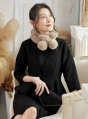 新品超柔加厚仿兔毛仿狐毛女士围巾皮草秋冬保暖毛毛围脖88389