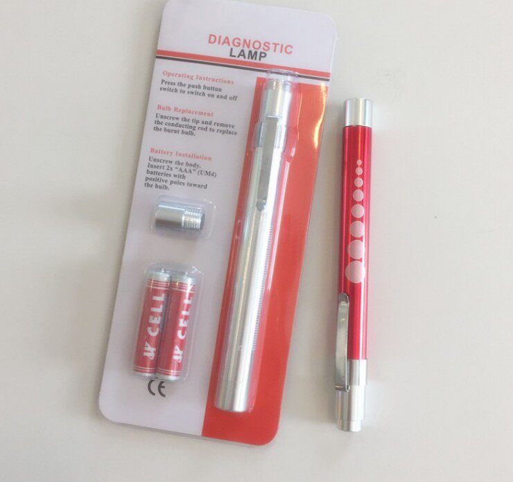 LED 펜 라이트 알루미늄 합금 펜 라이트 구강 안과 학생 라이트 의사 배터리 카드 포장 라이트 펜