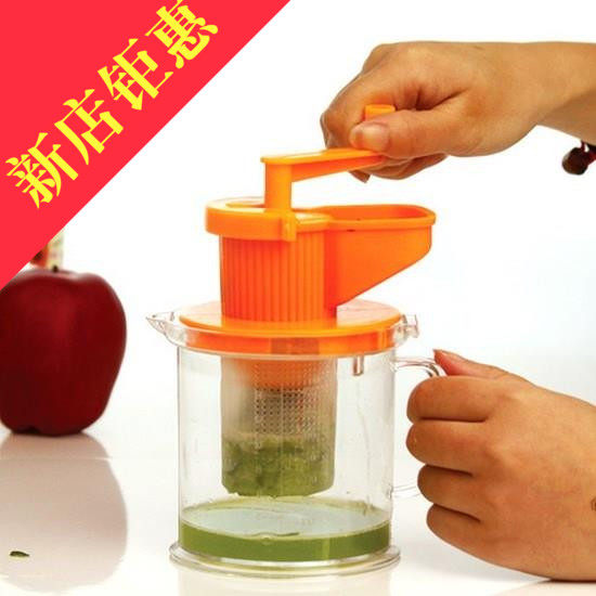 手动榨汁机家用手拉水果手摇搅碎橙子随身手磨分离手压黄