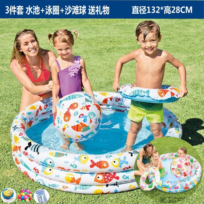 环保小号圆形火烈鸟沙滩球钓鱼池
