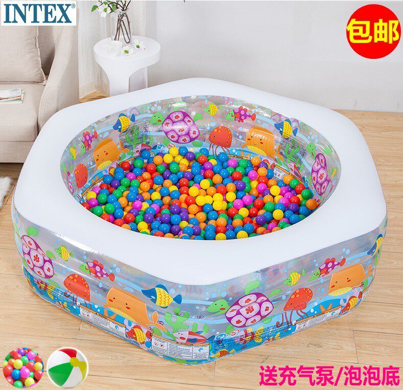 泡泡底intex冲气家庭玩具游泳池