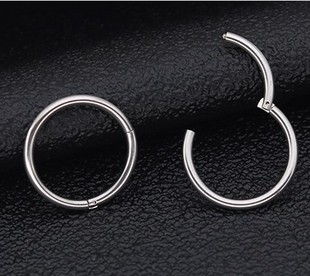 0.8mm细针钛钢唇环闭合环鼻环鼻圈耳骨耳环圆圈无缝环接口圈嘴环