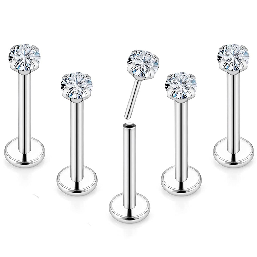 锆石耳钉耳骨钉插针耳钉