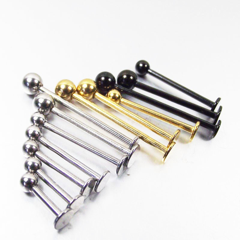 钛钢酒窝钉平底唇钉平底舌钉