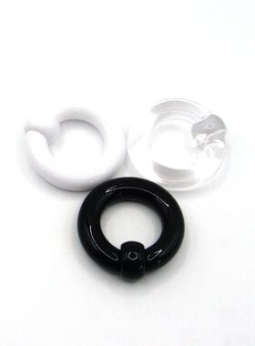 黑色亚克力多用环透明塑料卡球环bcr鼻环耳环白色耳扩
