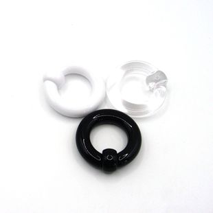 黑色亚克力多用环透明塑料卡球环bcr鼻环耳环乳环白色PA环耳扩