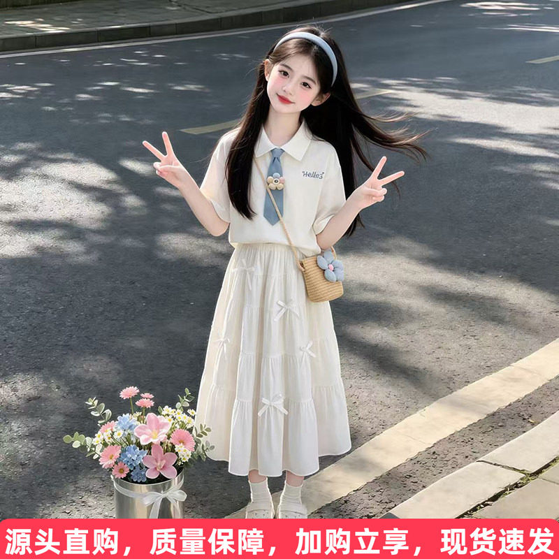 韩系短袖套装裙送领带图片