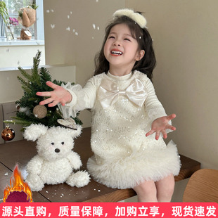 女童连衣裙秋冬款2026新款洋气儿童小香风套装小女孩春装背心裙子
