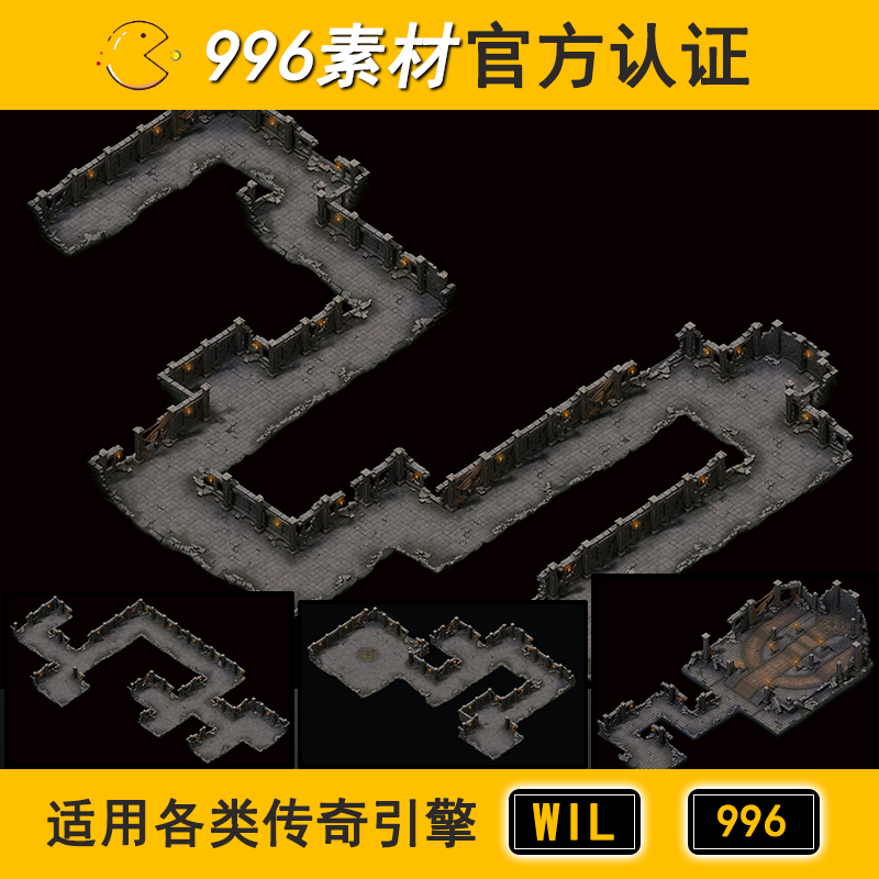 纵横魔殿 地下地宫大阻4层150 传奇地图素材高清地砖无缝封边996