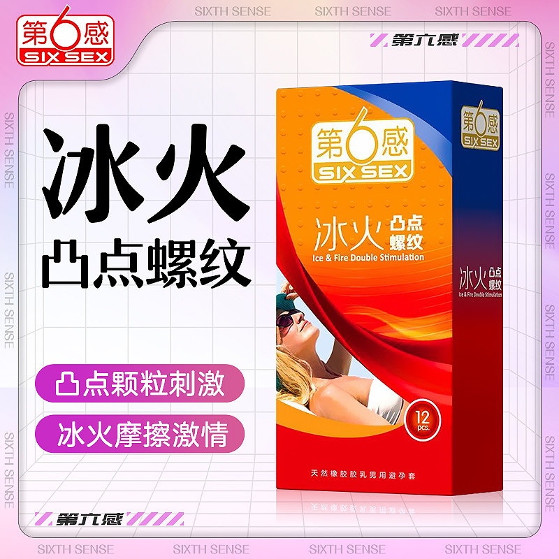 第六感冰火两重天大颗粒避孕套超薄情趣男女士调情用狼牙套安全套