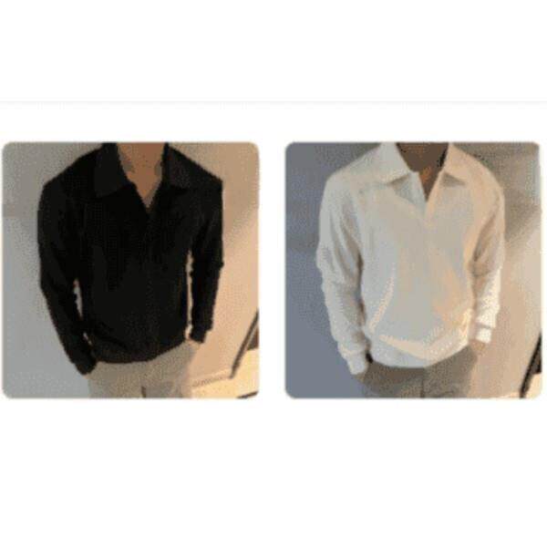 元梦精选店海鸥领POLO衫男款美式健身运动长袖正肩套头休闲上衣